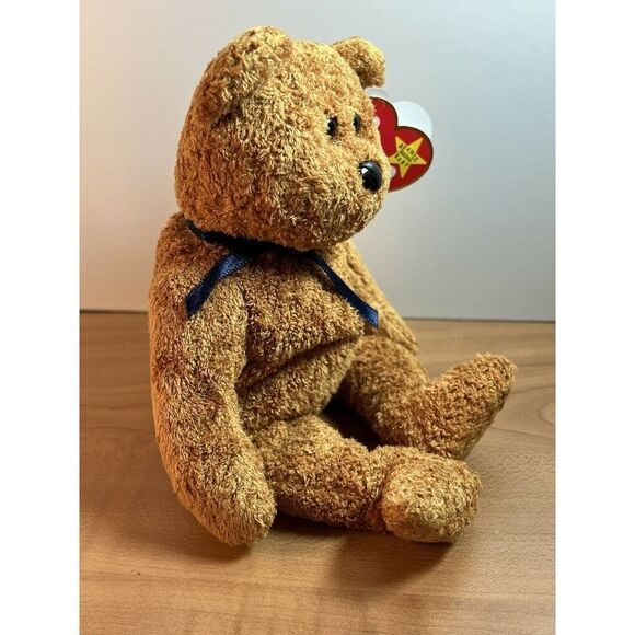 1998 Rare TY Beanie Baby Fuzz Bear - Original Retired - Fuzz the Bear W/ Case - Picture 3 of 11